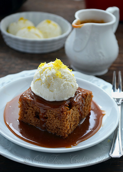 Gingerbread Cake with Caramel Sauce