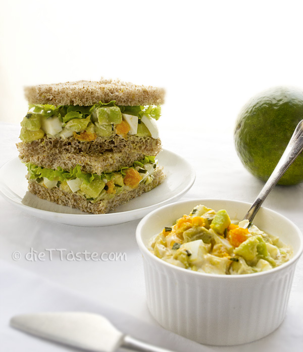 Avocado Egg Salad Sandwich - low-carb, lower in fat, but still very yummy!