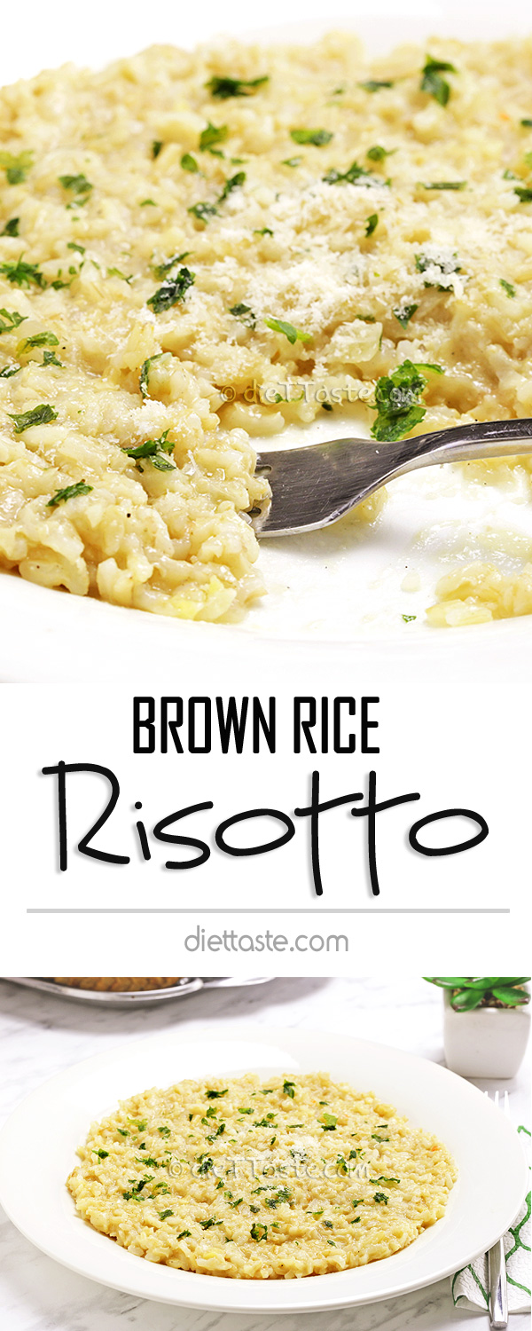 Brown Rice Risotto - healthier and easier to make then classic Italian white rice risotto