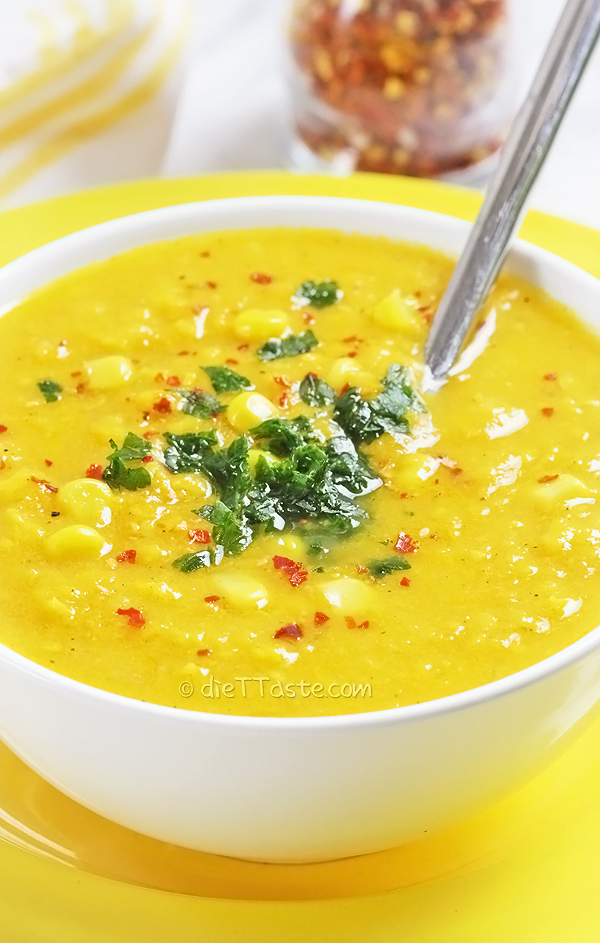 Corn and Sweet Potato Chowder - a new twist on a classic soup