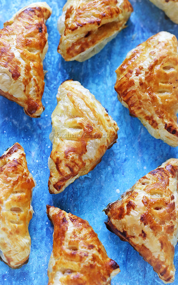 Easy Peach Turnovers - taste like croissants filled with peach pie filling!