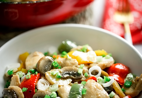 Moo Goo Gai Pan - Americanized Chinese chicken, mushroom and vegetables stir fry dish made at home; easy, quick and healthy!