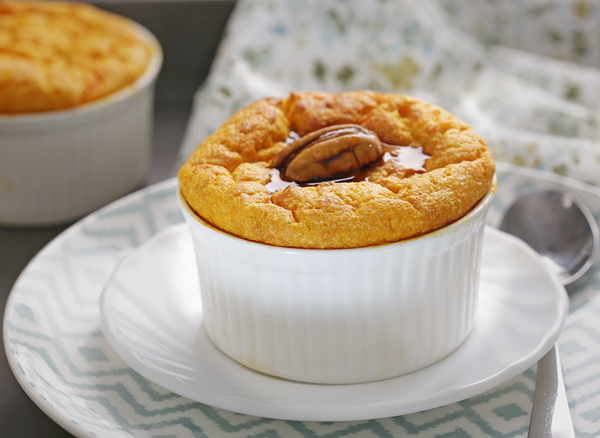 Sweet Potato Souffle - delicate, puffed up and fluffy festive dish, both savory and sweet