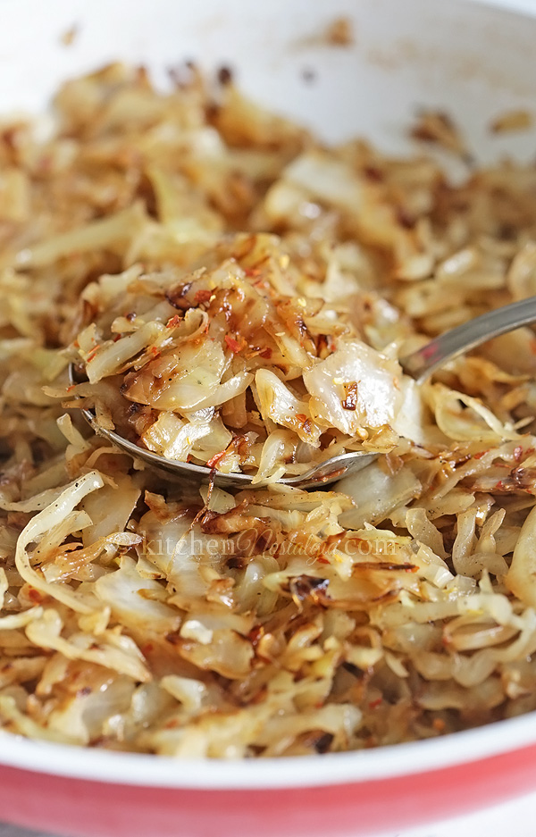 Sauteed Cabbage - quick and easy, sweet and sour side dish to accompany both vegetarian and meat dishes equally