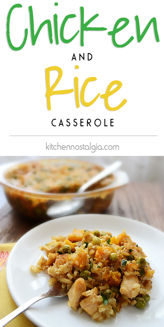 Chicken and Rice Casserole - with butternut squash and peas