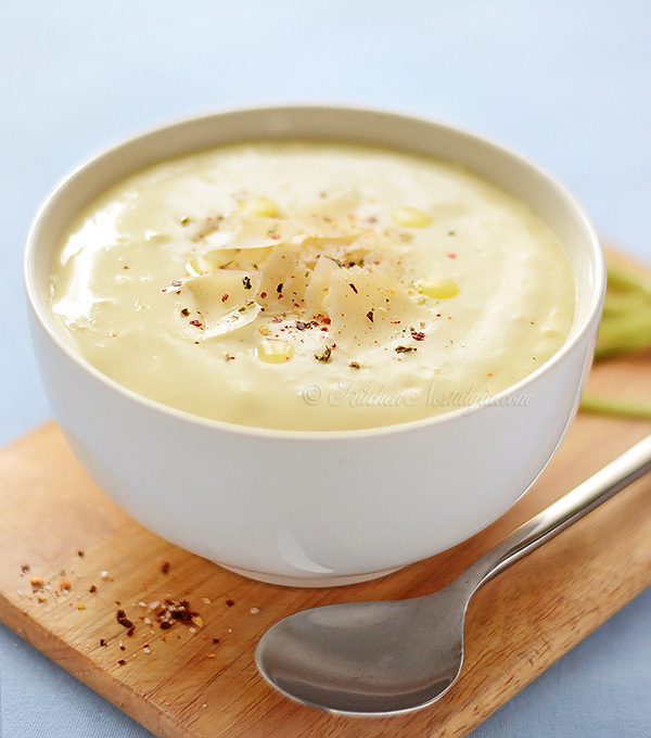 Garlic Parmesan Soup - kitchennostalgia.com